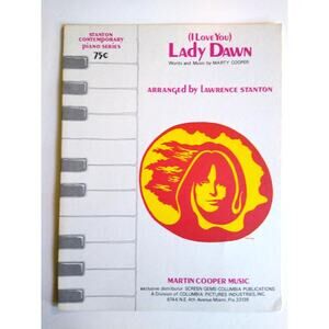 Sheet Music I Love You Lady Dawn Marty Cooper Vintage 1971 Pop Art Graphics